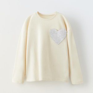 ZARA BABY POCKETED HEART T-SHIRT Size 12-18 months